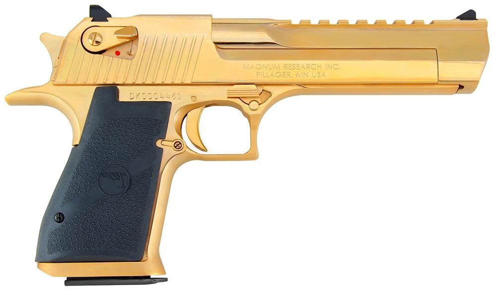 Buy Magnum Research Desert Eagle Mark XIX Pistol DE44GO, 44 Remington Mag, 6", Black Grips, 24K Gold Finish, 8 Rds Online • MRA