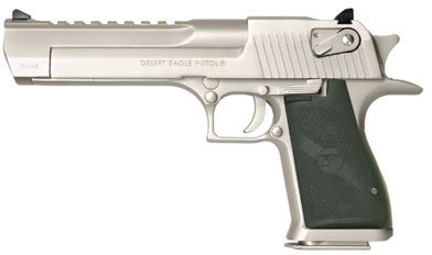 Buy Magnum Research Desert Eagle Mark XIX Pistol DE44SN, 44 Rem Mag, 6 in BBL, Black Rubber Grip, Satin Nickel Finish, 8 Rd Online • MRA