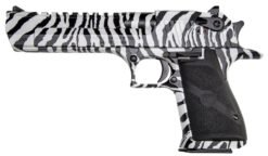 Buy Magnum Research Desert Eagle Pistol DE50ZS, 50 AE, 6", Black Grips, Zebra Finish, 8 Rds Online • MRA